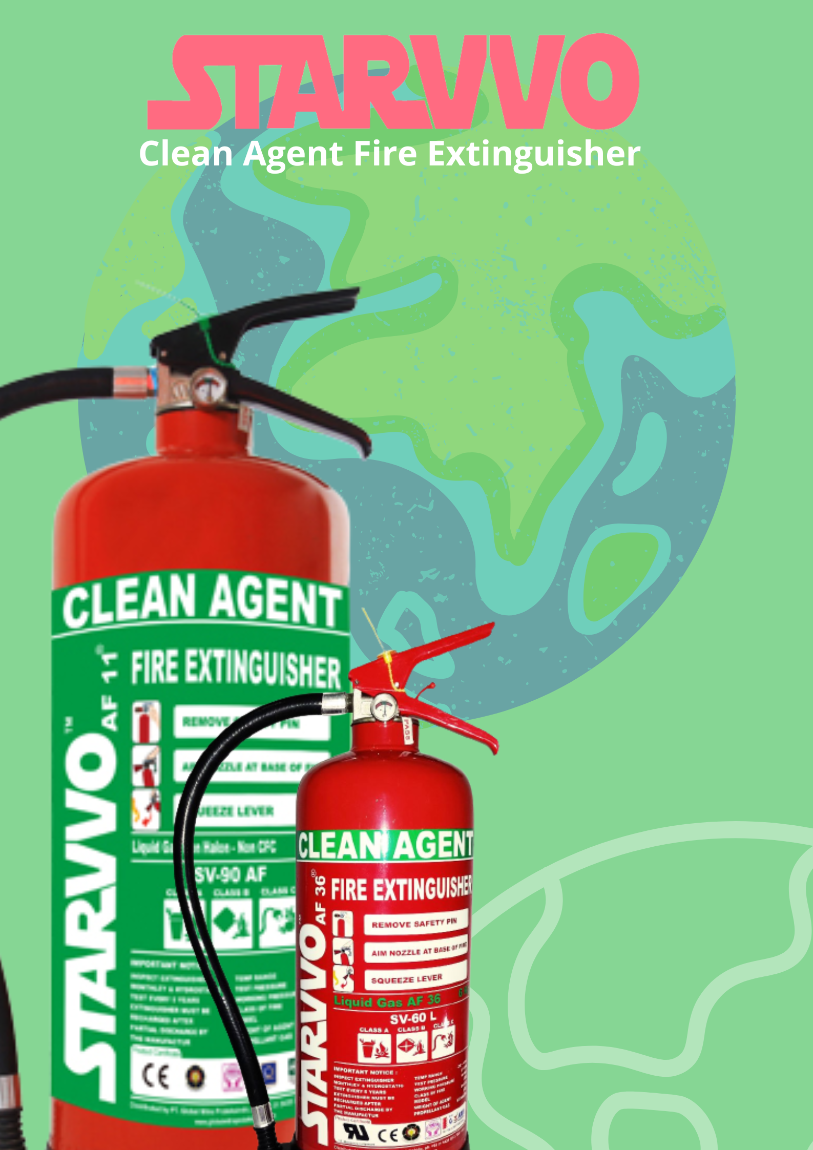 STARVVO Clean Agent Fire Extinguisher