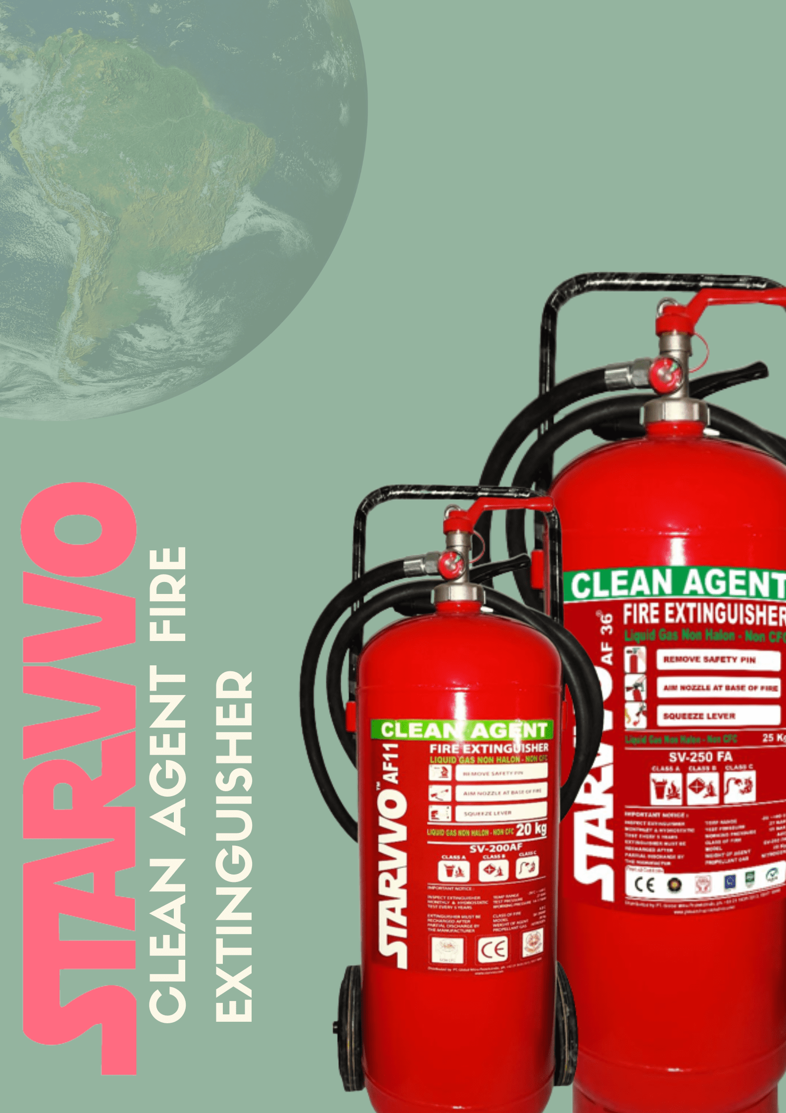 STARVVO Clean Agent Fire Extinguisher Trolley