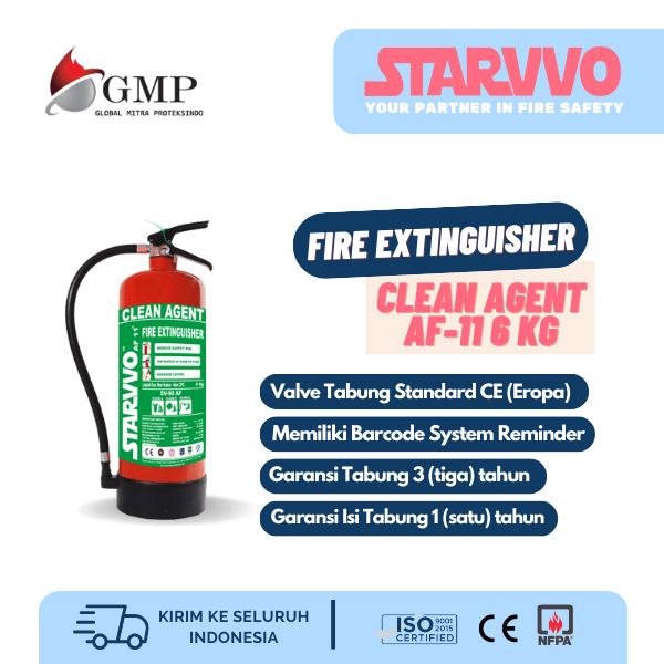 starvvo af-11 clean agent fire extinguisher