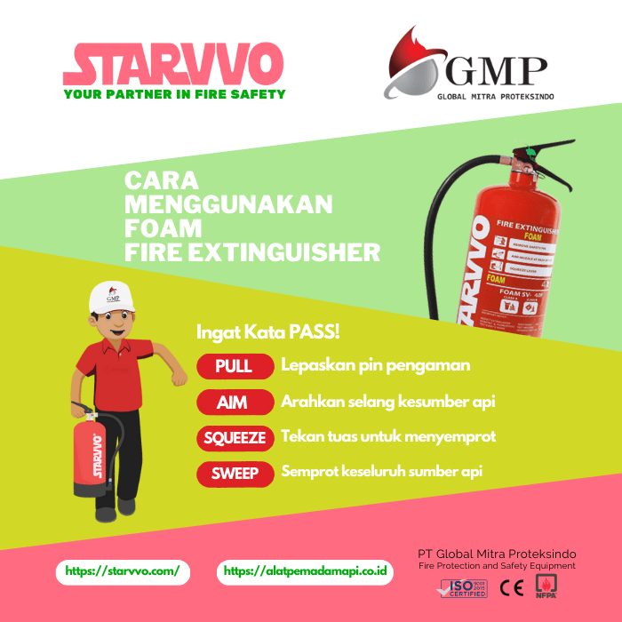 Fire Extinguisher AFFF Foam 12 Kg Berstandar SNI Resmi