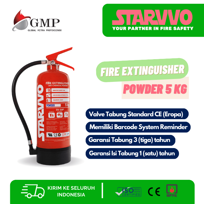 Fire Extinguisher Dry Chemical Powder 5 Kg Berstandar SNI STARVVO