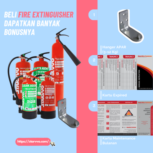 Beli Fire Extinguisher Gratis Hanger, Kartu Service, dan Kartu Expired beli-starvvo-fire-extinguisher-dapatkan-banyak-bonusnya
