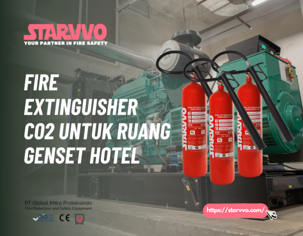 Fire Extinguisher CO2 4.6 Kg untuk Ruang Genset Hotel | STARVVO Fire Extinguisher